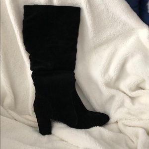 H by Halston Tall Shaft Suede Boots with Heel